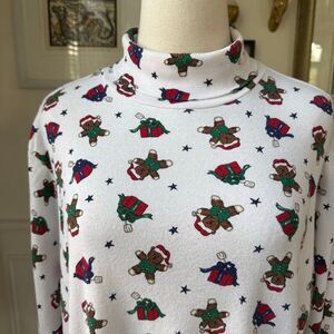 Vintage Cornerstone Santa Teddy Bear Christmas Present Turtleneck XL